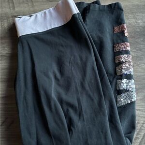 Black Leggings with Sequin Detail